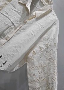 Elegant White Chickenkari Top