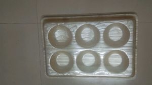 Set of Six Impressioned Decorative Tray