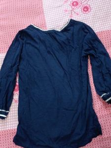 Blue Embroidered Top