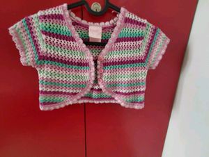 Multi Colour Woolen Girls Shrug