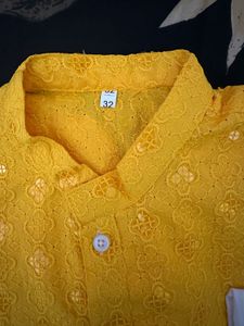 Yellow Embroidered Kurta