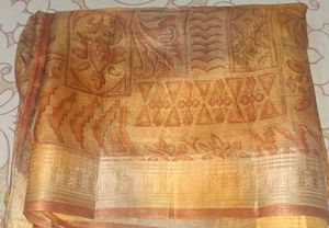 Printed Tusser Silk Saree