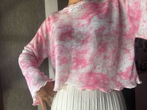 Pink Tie Dye Long Sleeve Top