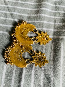 Silver N Golden Oxidised Earrings