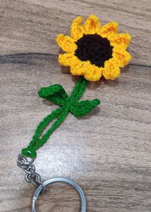 Crochet Sunflower Keychain