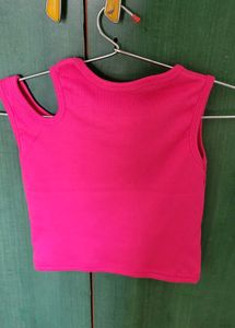 pink cutout cropped top