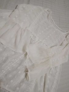 White Kurti Embroidered Dress