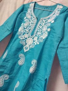 Light Blue Chikankari Kurta