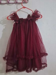 Cute Burgundy Party Dress