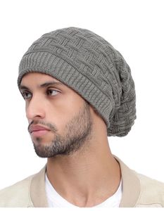 Stylish slouchy winter woolen knitted cap
