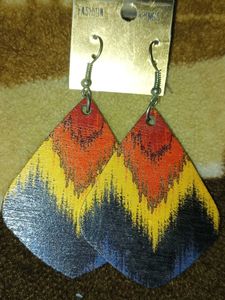 Colorful Chevron Dangle Earrings
