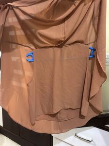 Elegant Madame Brown Blouse in cape style