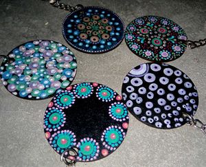 Hand-Painted Mandala Keychains