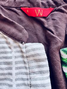 Kurta Of W - Front Buttons And Green Leaves Print