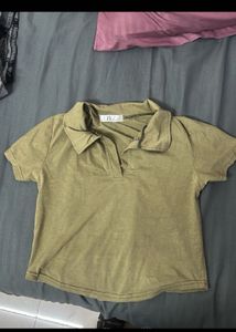 Olive Green Polo Top
