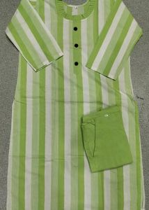 Trendy Khadi Cotton Printed 3/4 Sleeves Kurta