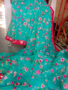 Free Stitched Blouse 🆕Full Body Embroidered Saree