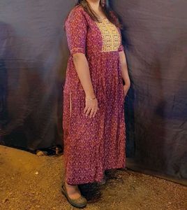 Ethnic Print Kurta nyra cut with side slit