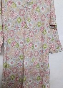 Floral Print 3/4 Sleeve Tunic Top