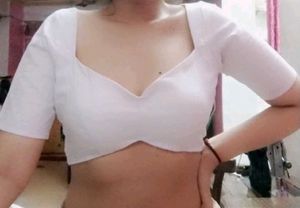 Cotton Silk Padded Backless Drawstring Blouse