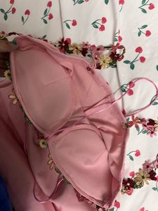Savana Pink Floral Neckline Mini Dress
