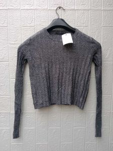 New with tag Pinterest Grey Ribbed Long Sleeve Top