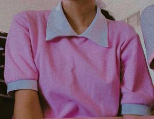 Lilac Top w/ White Collar
