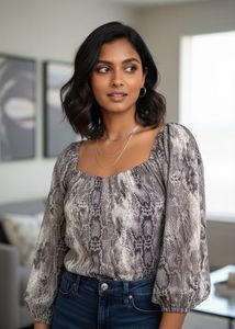 Snakeskin Print Blouse