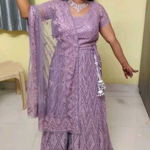Sugar Sand Stone Work Net Lehenga Choli