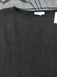Black textured short sleeve Sweatshirt