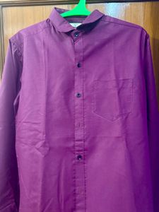 Fibermill Men’s Shirt | Size L | Maroon Purple Hue
