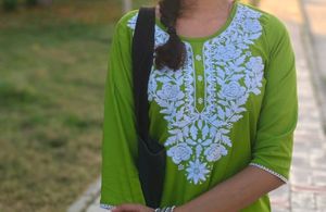 Short Green Chinkankari Kurti