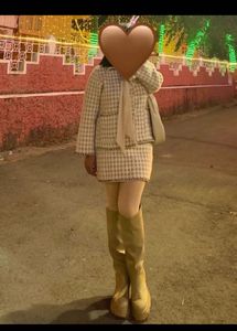 Houndstooth Skirt &amp; Jacket Set