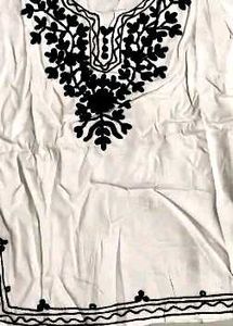 Embroidered White Top/Short Kurti