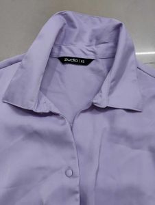 Lilac Button-Down Top