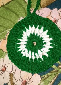 Handmade Crochet Ornament ( green evil eye )