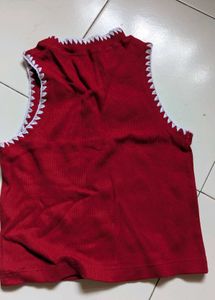 Red Knit Tank Top