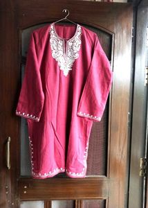 Woolen Pheran with Floral Embroidery