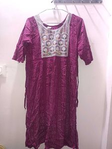 Embroidered Purple Kurta