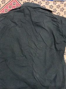 Vintage Black Cotton Button-Down Shirt