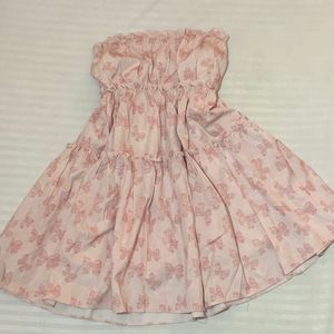 Pink Coquette Bow Strapless Dress