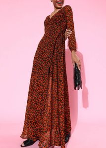 berry Lush Floral Maxi Dress