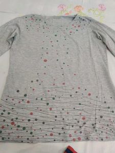 Gray Long Sleeve Top