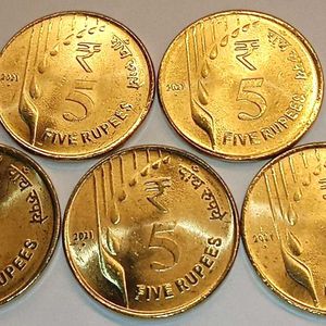 5 Rupee Raindrop Gem UNC Coins for Collection