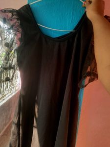 Black Polka Dot Sleeve Dress