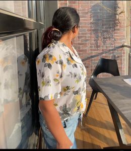 Floral Print Tie-Front Blouse