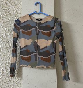 westside nuon Printed Mesh Top