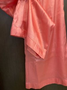 Purple Embellished Crop Top &amp; Peach Plazo Pants