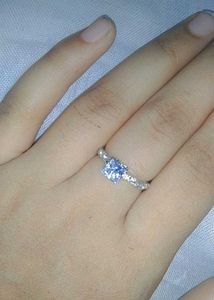 White Stone With Shining Diamond Ring