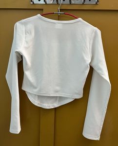 White Corset Long Sleeve Top